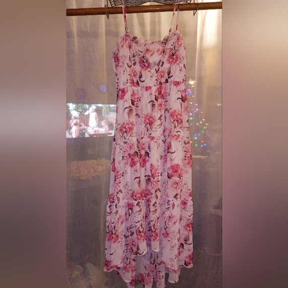 Blue Rain Dresses & Skirts - Flowy Sheer Floral Dress
